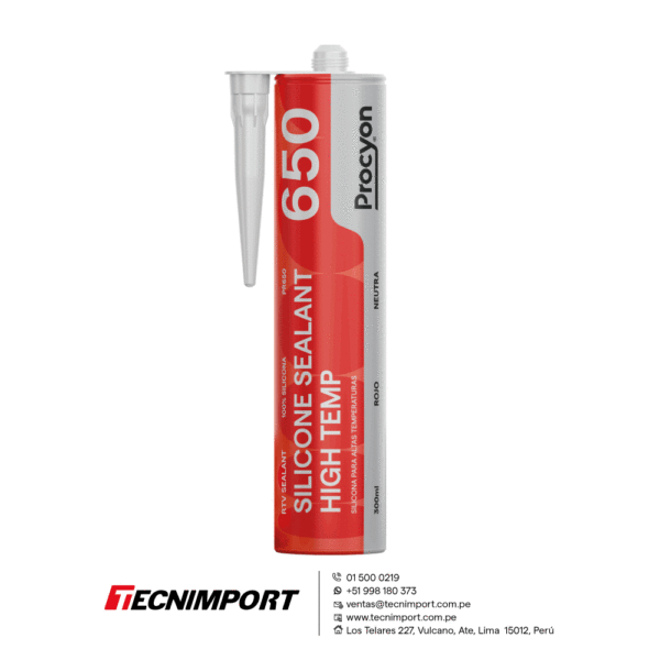 SILICONA ROJA PARA ALTAS TEMPERATURAS PROCYON SILICONE SEALANT HIGH TEMP 650